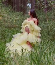 Load image into Gallery viewer, Lemon Layered Gown HIRE (Local pickup only)