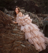 Load image into Gallery viewer, Dusty Rose Layered Gown HIRE (Local pickup only)