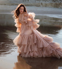 Load image into Gallery viewer, Dusty Rose Layered Gown HIRE (Local pickup only)