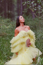 Load image into Gallery viewer, Lemon Layered Gown HIRE (Local pickup only)
